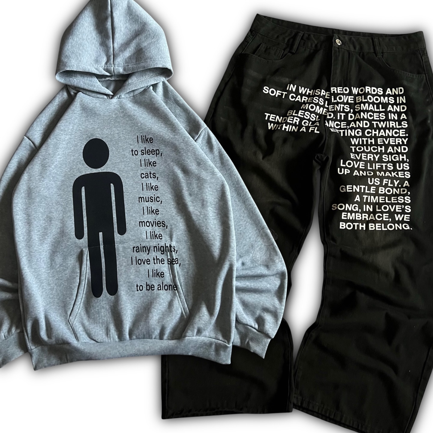 Men'S Fashion Y2K - Jeans con Motivi Letterari Stile Americano