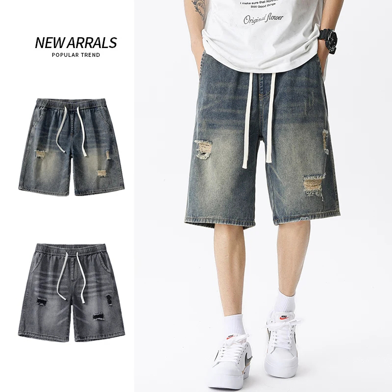 Mens Fashion Denim - Pantaloncini di jeans sottili estivi da