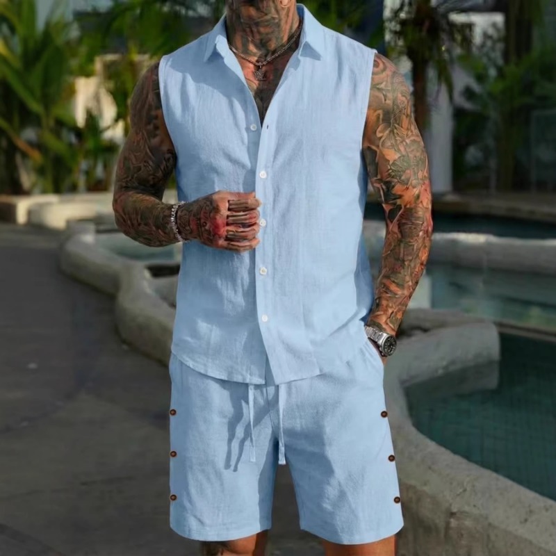 Linen Shirt Summer - Completo da uomo 2 pezzi in