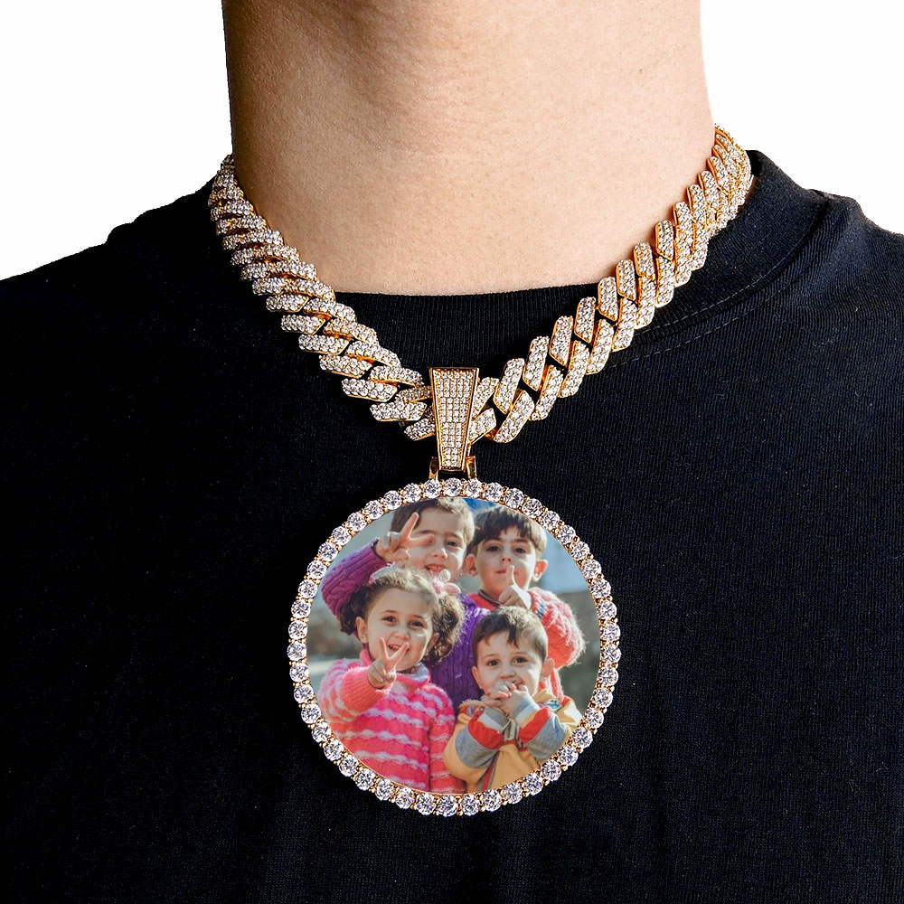 Men'S Fashion Gold Chain - Medaglioni con foto grandi su misura