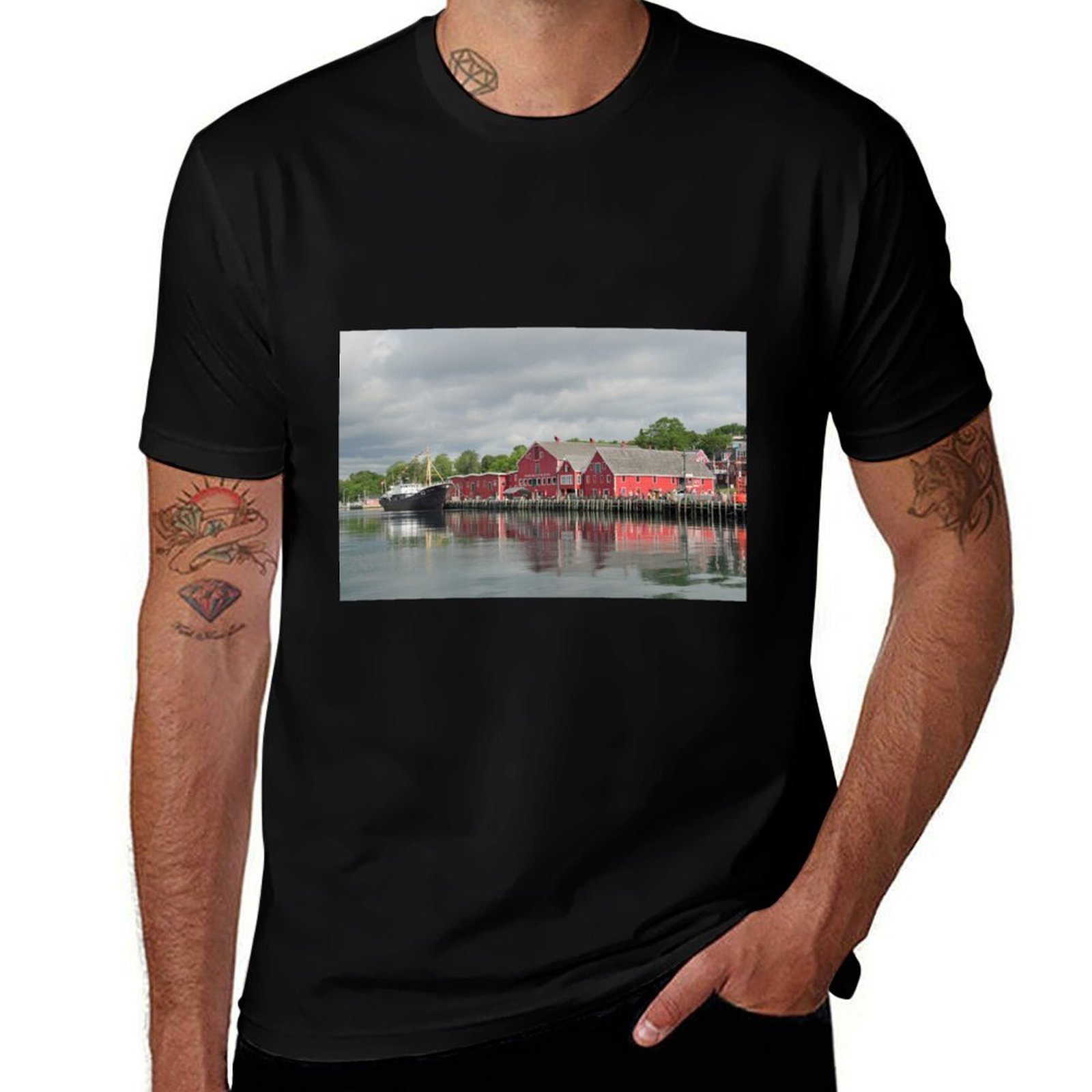 Men'S Fashion Nova Shirts - Maglietta della città di Lunenburg, Nuova