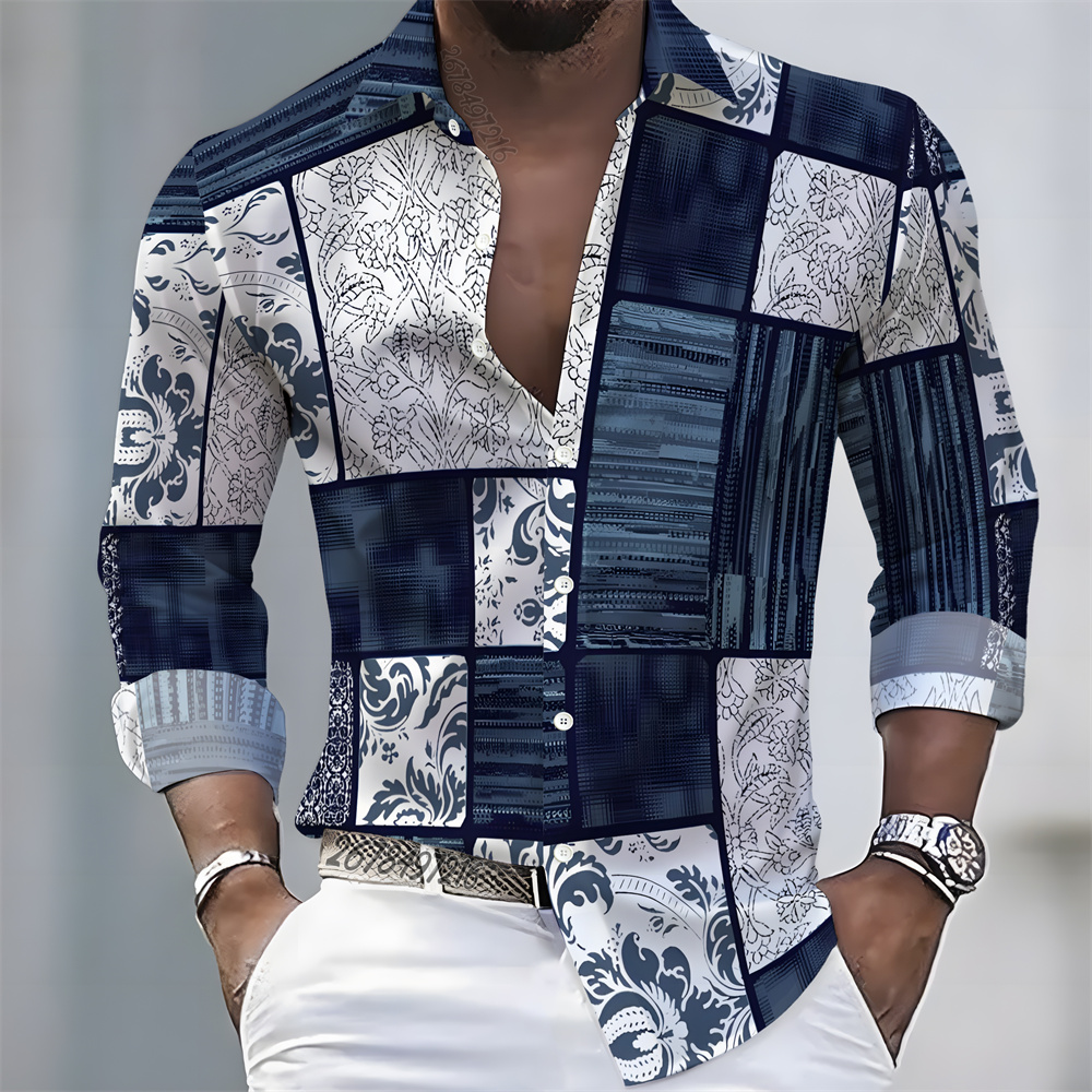 Mens Fashion Trend - Camicia da Uomo Stile Lusso Leggero