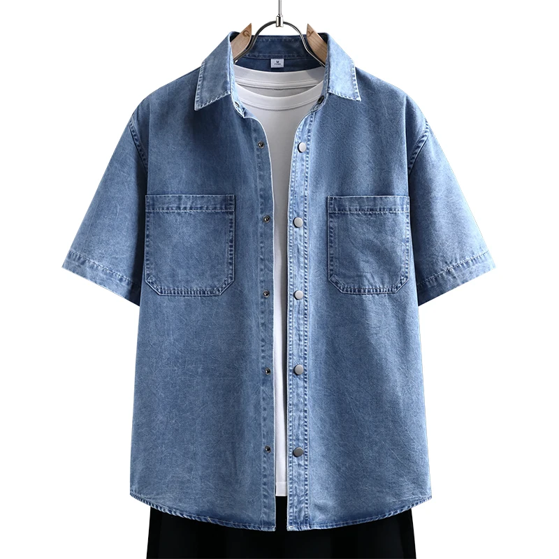 Mens Fashion Denim - Camicia in Denim Sottile da Uomo,