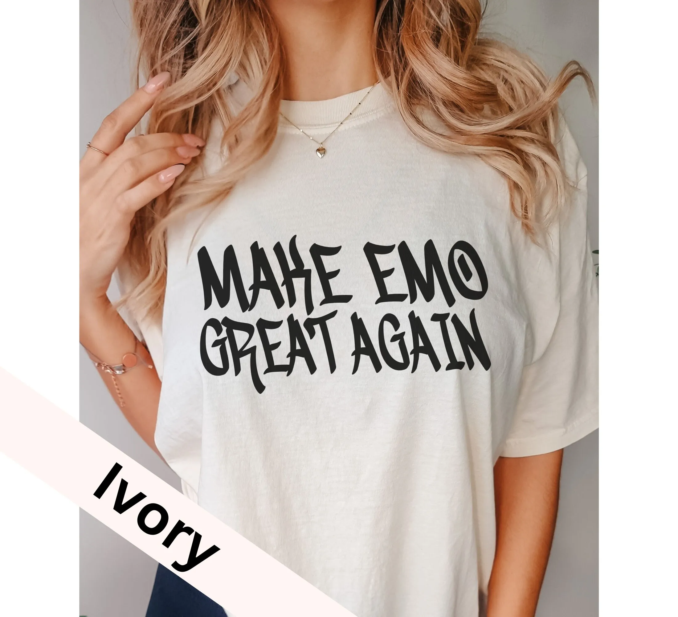 Mens Fashion In The 2000S - Maglietta 'Make Emo Great Again' Stile