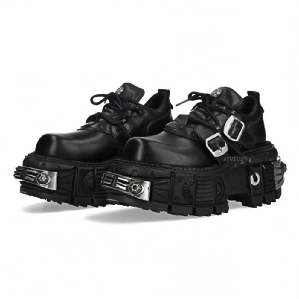 Men'S Fashion Y2K - Stivali da Moto in Vera Pelle