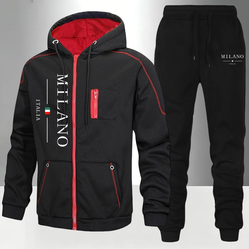 Mens Fashion Zip Up - Completo da Uomo Moda Italiana: Tuta