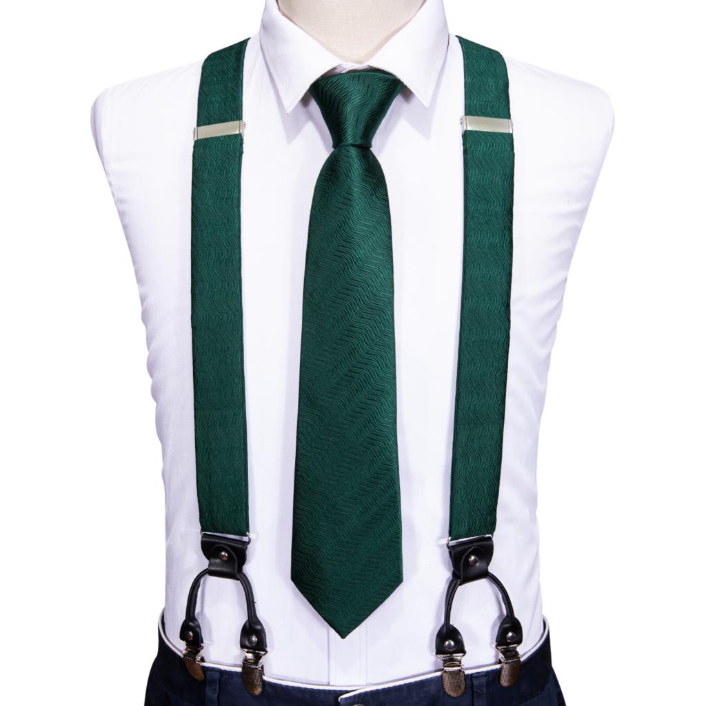 Suspenders Clip Men - Set Cravatta, Bretelle e Gemelli da