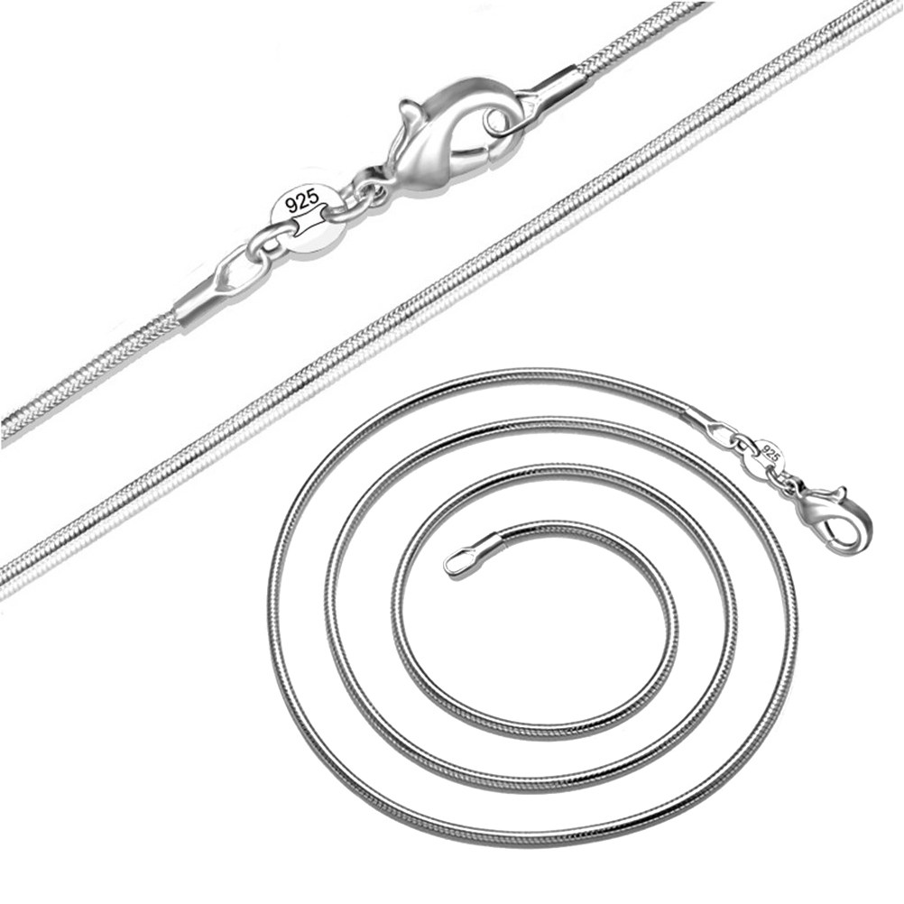 Men'S Fashion Necklaces - Collana a Catena Serpente Placcata Argento