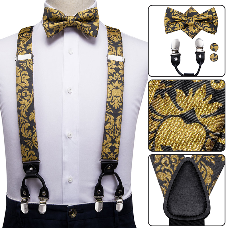 Suspenders Clip Men - Hi-Cravatta di Seta Uomini Adulti bretelle