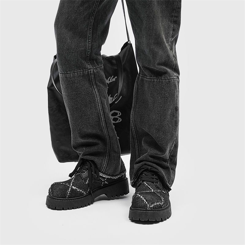 Mens Fashion Denim - Scarpe Derby in Denim con Suola