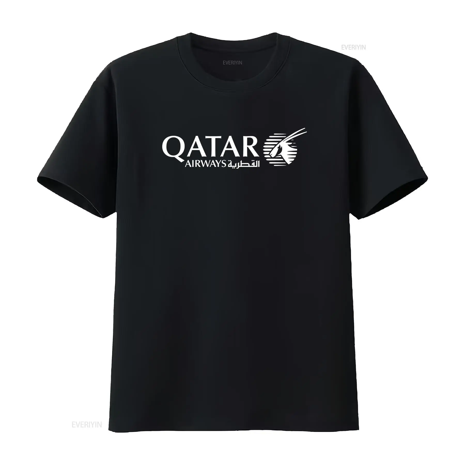 Men'S Fashion Qatar - Maglietta blu navy con logo bianco