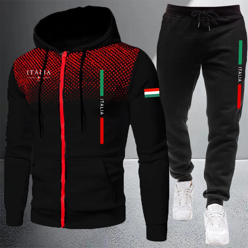 Tuta da uomo casual con cappuc - Mens Fashion Zip Up recensione e prezzo