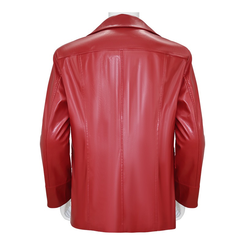 Giacca in Pelle Rossa da Uomo, - Men Fashion Rave recensione e prezzo