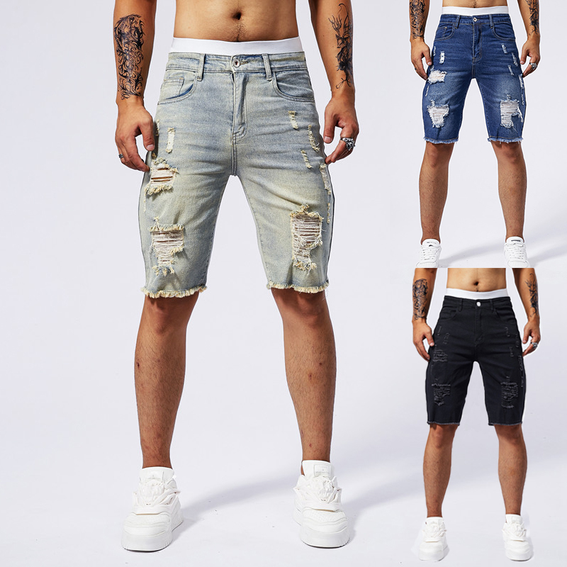 Pantaloncini di jeans strappat - Mens Fashion Denim recensione e prezzo