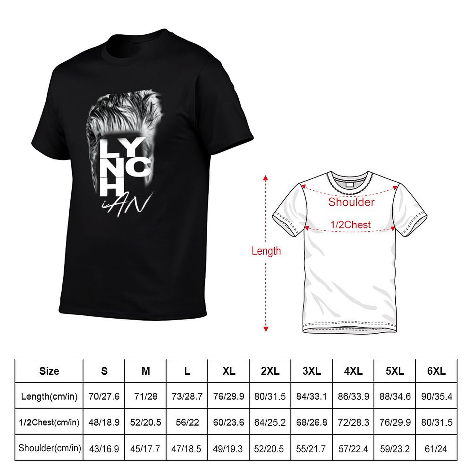 Lynch Haircut - T-shirt nera a - Men'S Fashion Haircuts recensione e prezzo