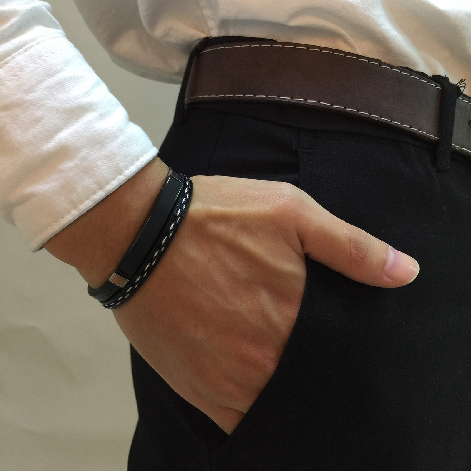 Bracciale in Pelle PU Intrecci - Men'S Fashion Gold Chain recensione e prezzo