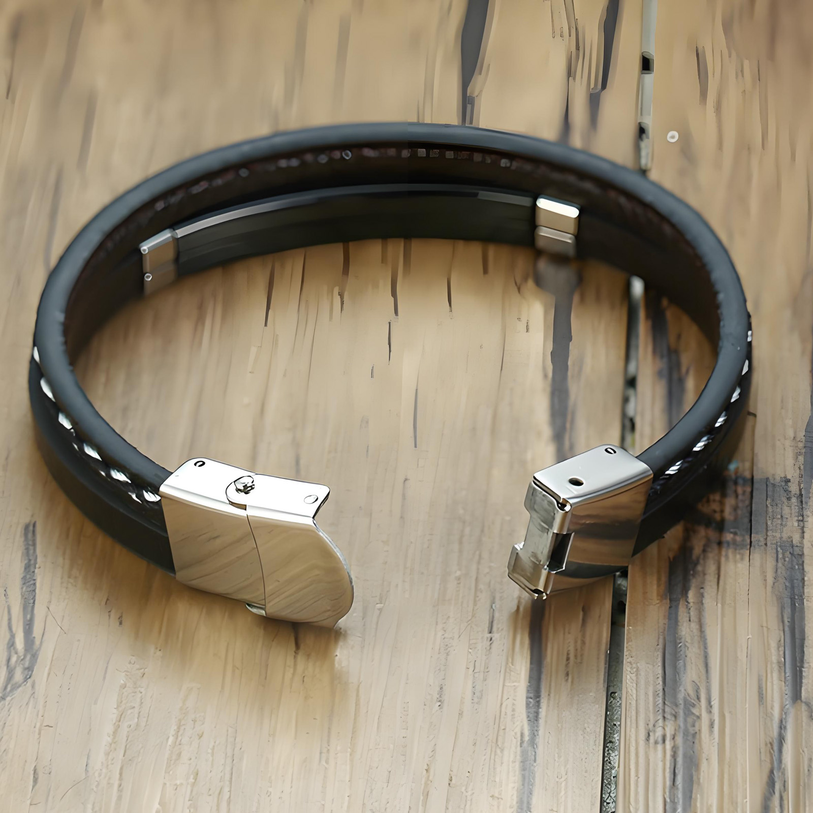 Bracciale in Pelle PU Intrecci - Men'S Fashion Gold Chain recensione e prezzo