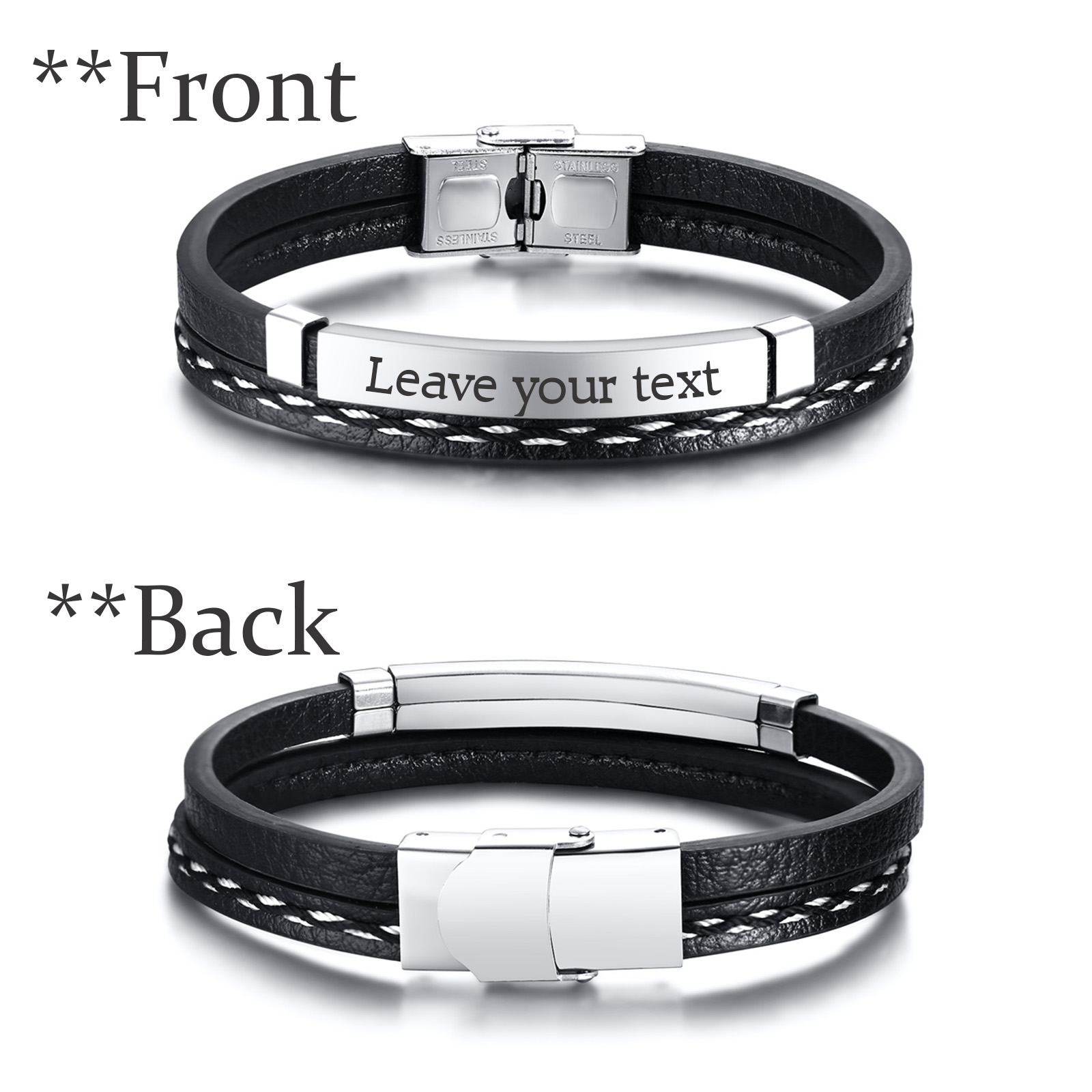 Bracciale in Pelle PU Intrecci - Men'S Fashion Gold Chain recensione e prezzo